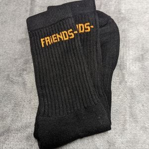VLONE FRIENDS- black and orange thick crew socks